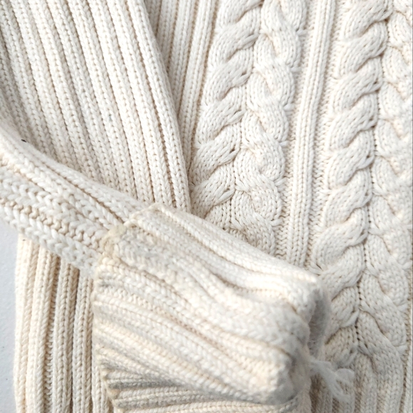 GUC Talbots Thick Cable Sweater w/ Full length zipper. Size S. Read description - Picture 5 of 9